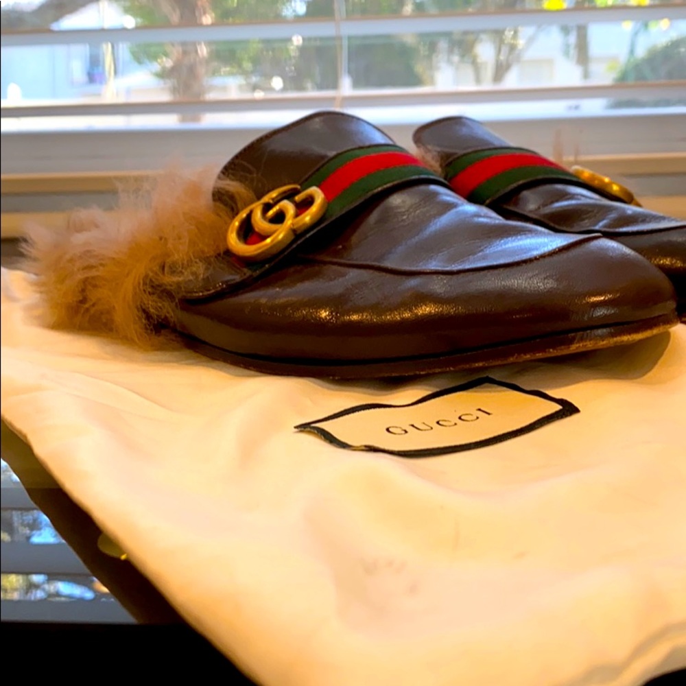 Gucci Princeton Fur Loafers brown Size 9 / 10 US